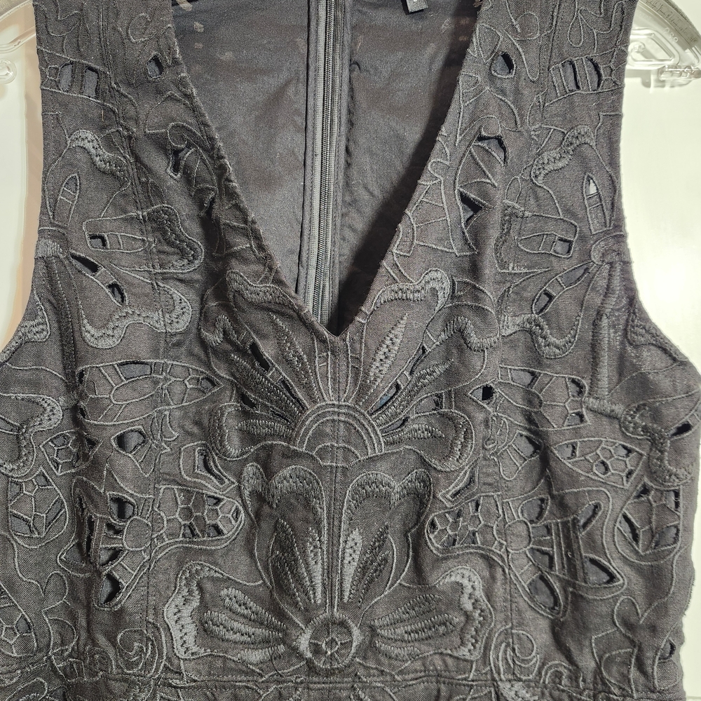 Theory Black Eyelet Midi Dress - Picture 8 of 8